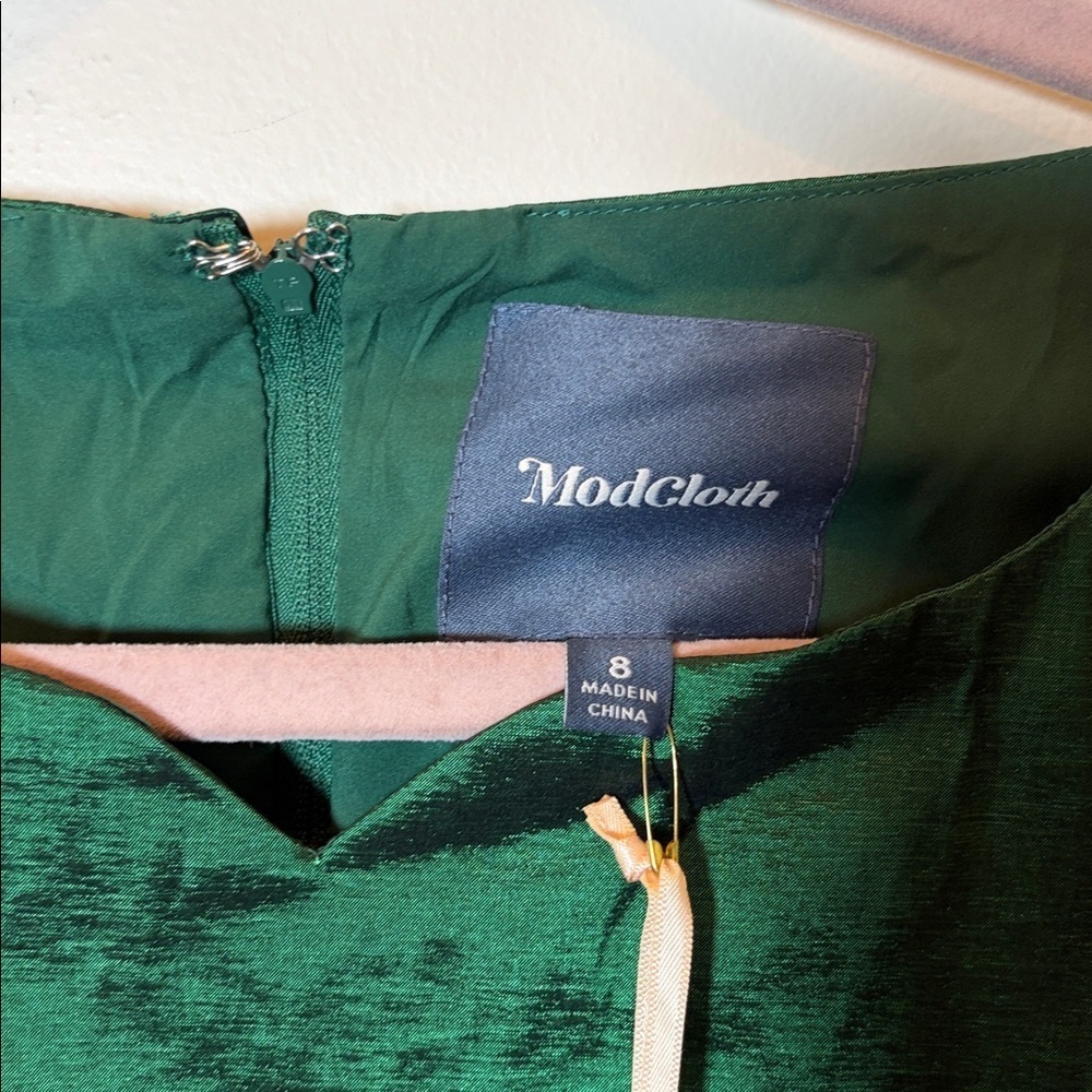 ModCloth Shimmering Emerald Green Sleeveless Fit & Flare Dress - Picture 5 of 9